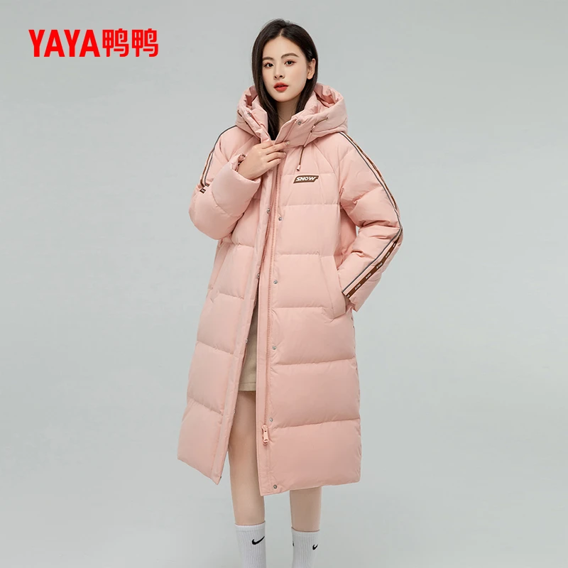 YAYA/鸭鸭羽绒服女长款冬季时尚户外简约百搭保暖外套YE5B605531D