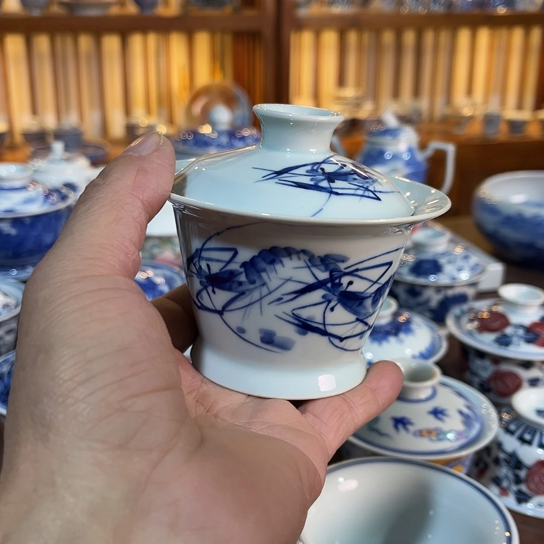 錡镇堂手工手绘盖碗