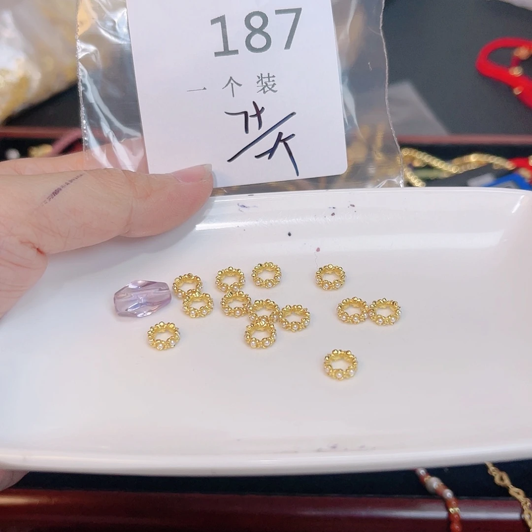 紫晶珠宝半成品银S925镀金镶嵌187