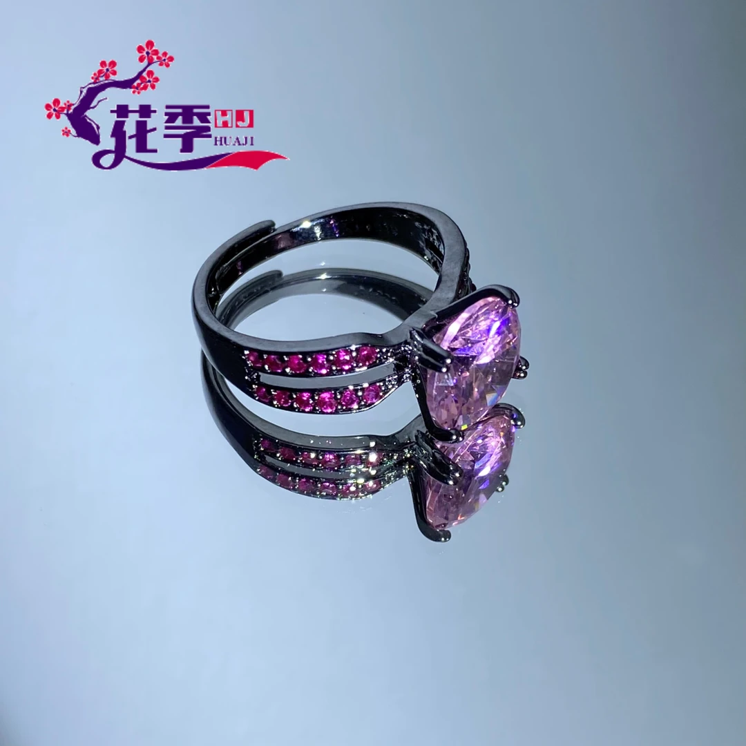 【花季】 原创高级玫红强荧光戒指ML114