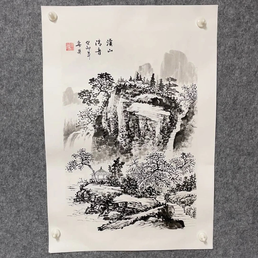 国画四尺三开画芯 捡漏