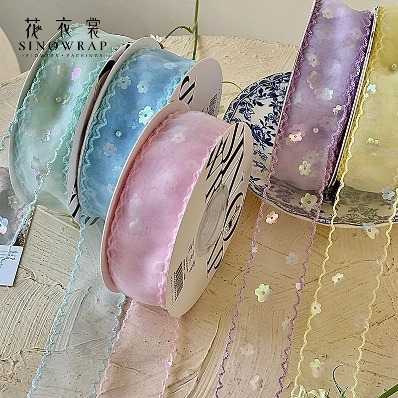 【花园时光】母亲节绮丽纱带鲜花丝带花束缎带花艺包装包花idy材料