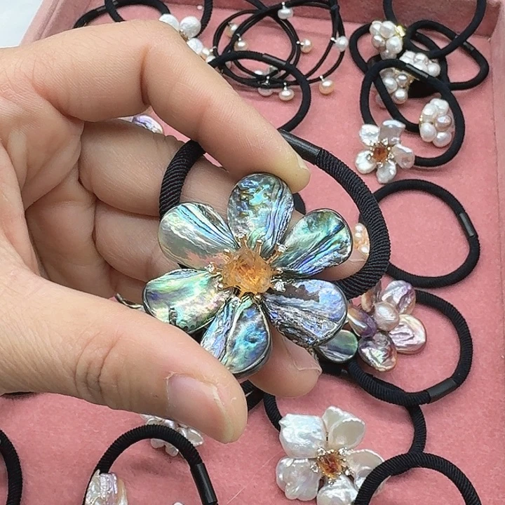 淡水珍珠发饰银S925镶嵌