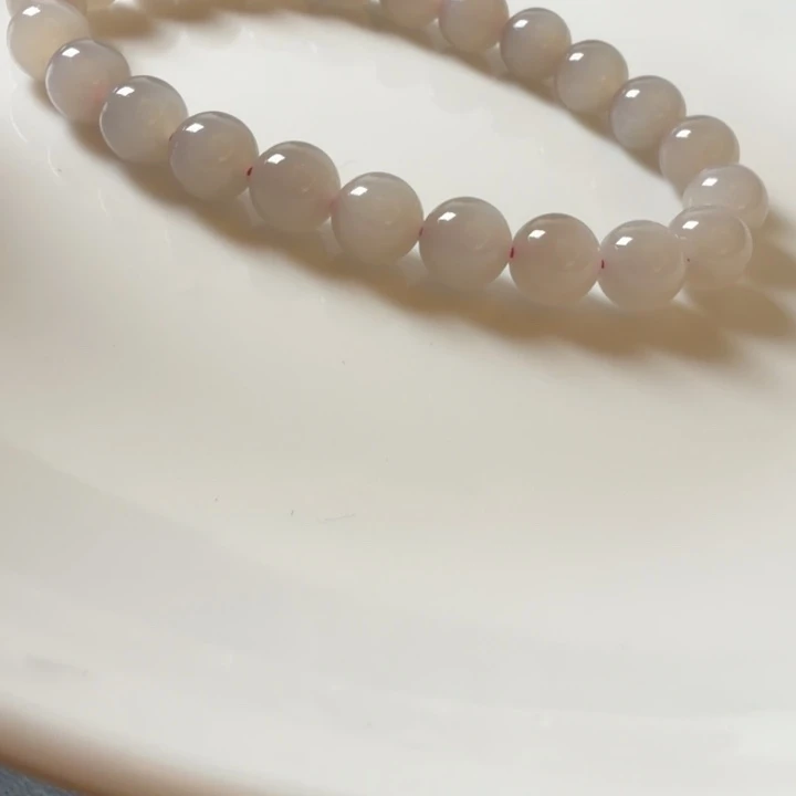 和田玉未镶嵌手链卡8肉桂粉猫眼