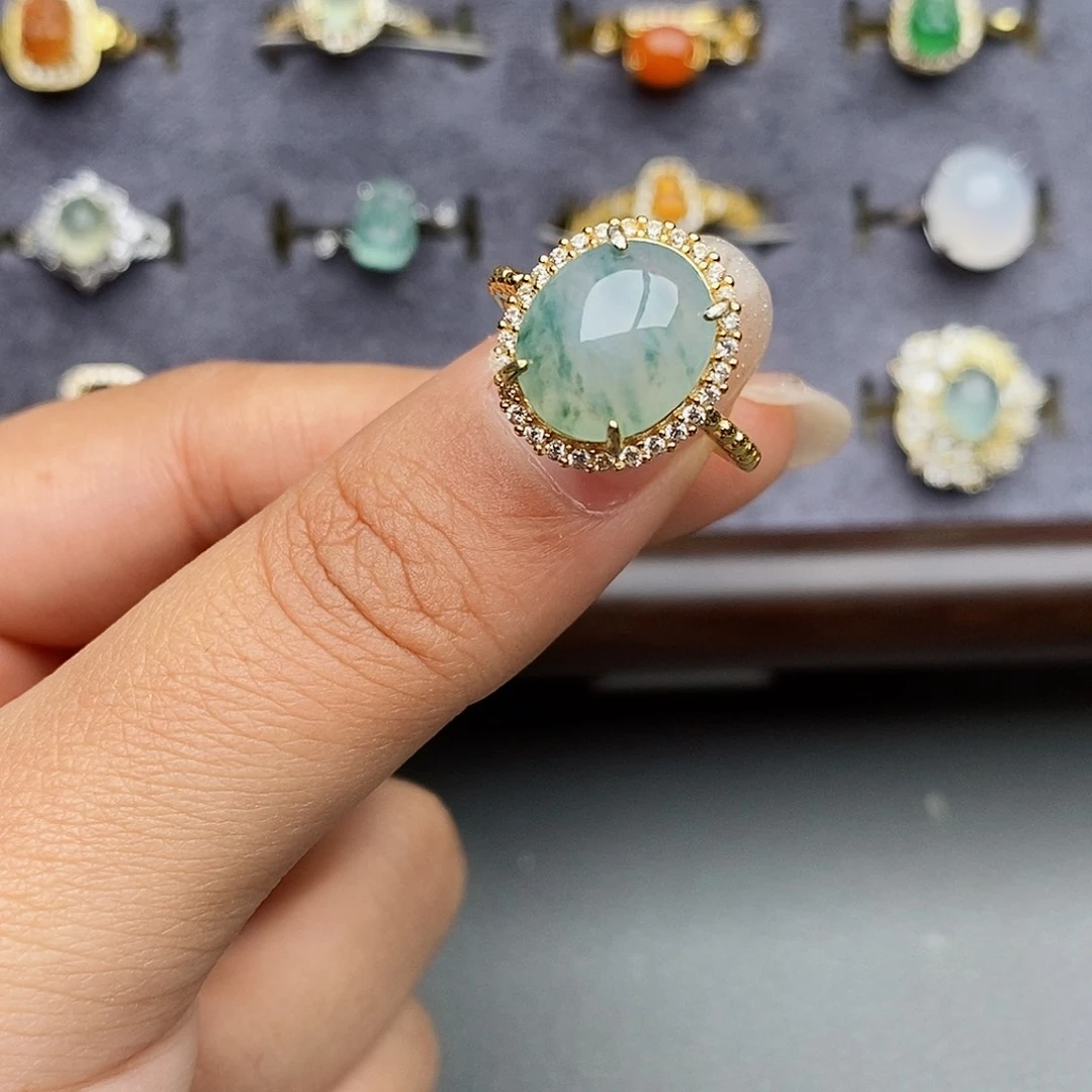 银S925镶嵌戒指翡翠凯*111111