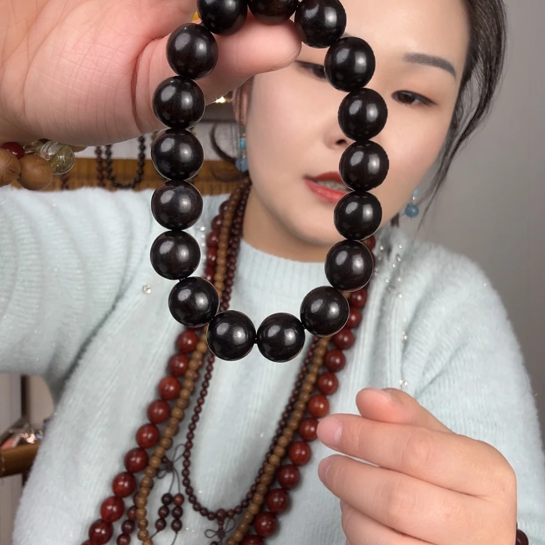 紫光檀手串1.2幸福平安快乐