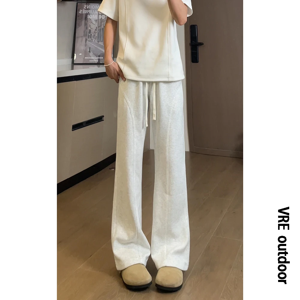 2025秋季新款美式斜切微喇弯刀拼接卫裤男百搭显高显瘦直筒休闲裤