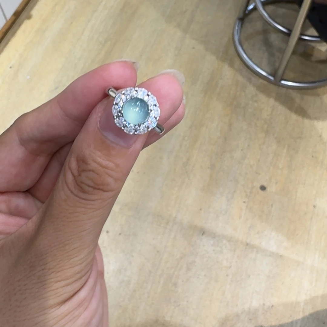 翡翠戒指银S925镶嵌