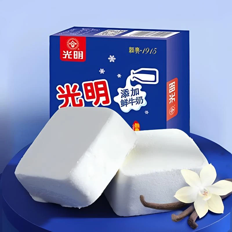 【融化包赔】光明白雪中砖冰糕香草味冰淇淋冰棍鲜牛奶童年经典雪糕115g/盒网红雪糕雪糕同城配