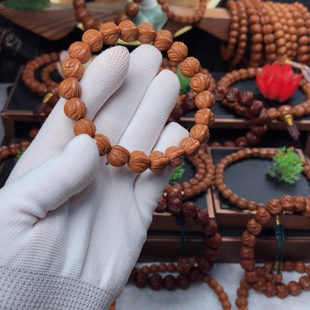 吊坠桃核羽*霏12玉龙脊手串