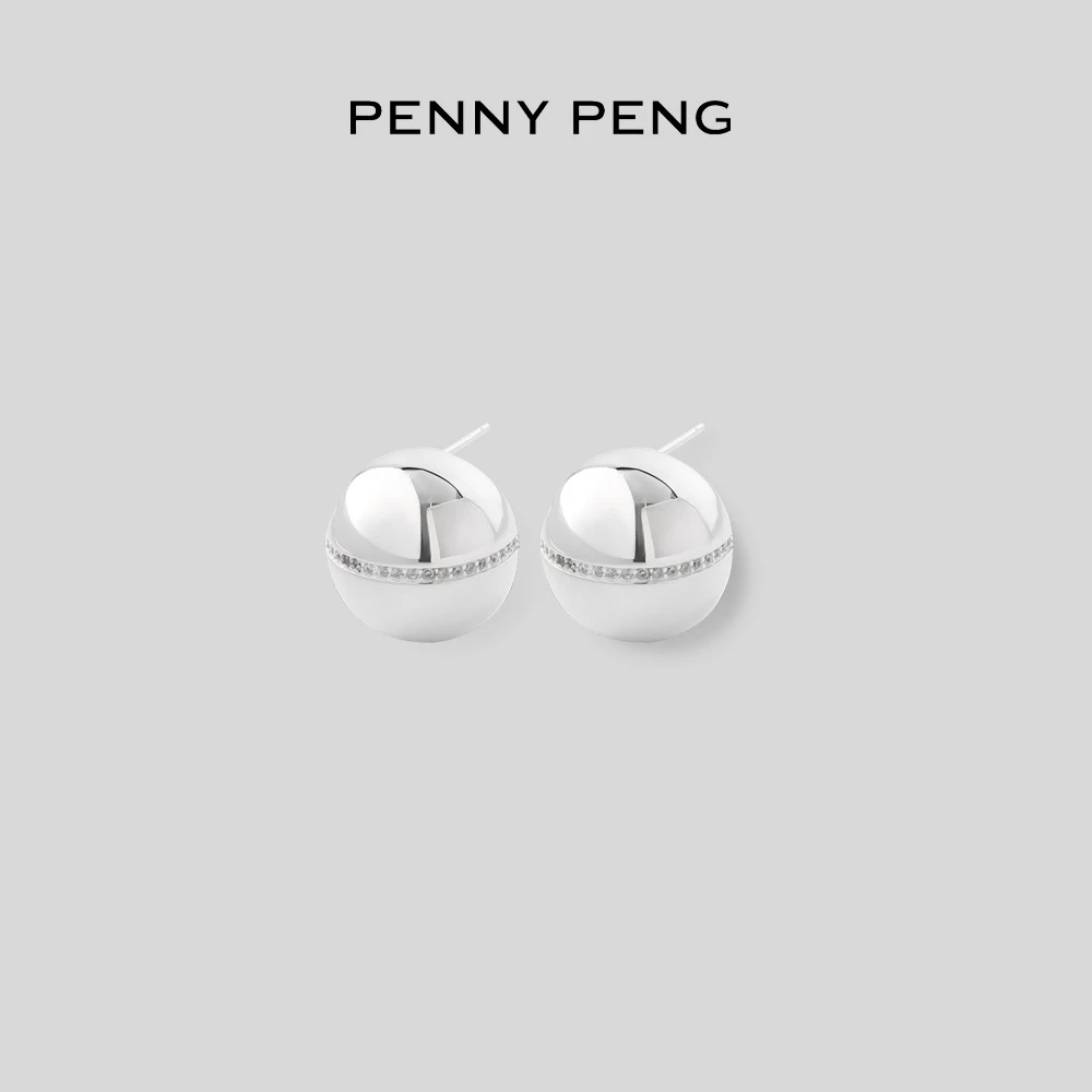 合金耳饰 PENNYPENG 小行星 S925镶嵌星球时尚耳环小众个性耳钉女
