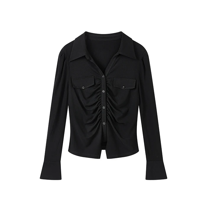 【籽言专属】气质修身质感通勤醋酸上衣显瘦衬衣N1036