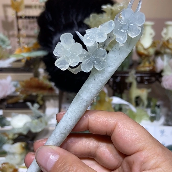 蛇纹石玉未镶嵌发饰
