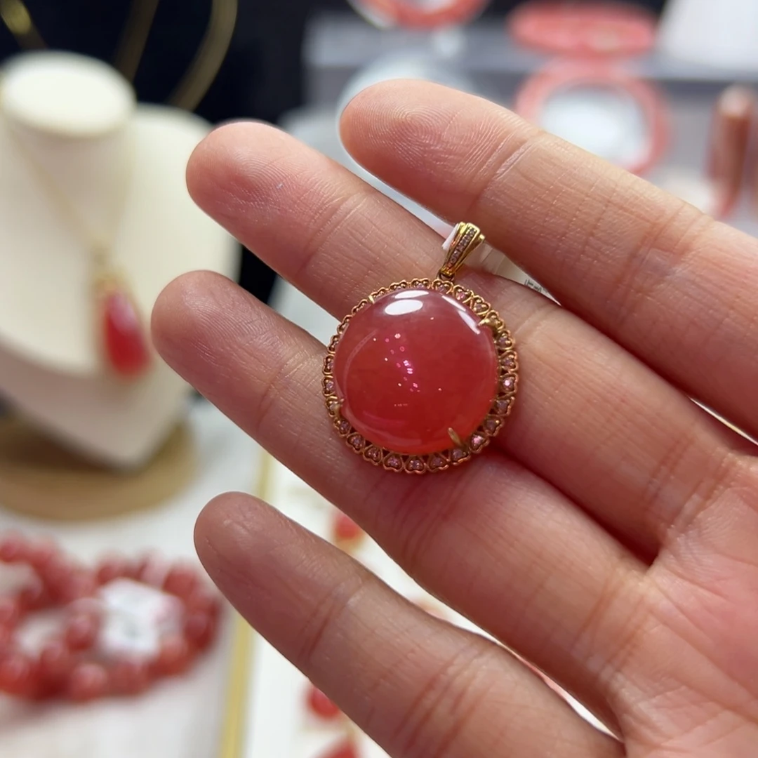 菱锰矿（红纹石）未镶嵌吊坠(不含链)