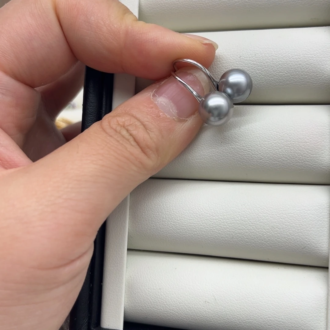 银S925镶嵌耳饰海水珍珠