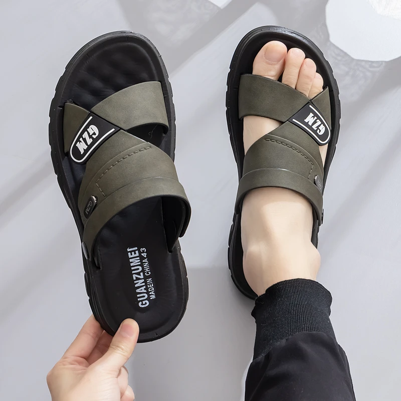 【网红】男凉鞋防滑防水新款透气耐磨外穿沙滩鞋流影两用拖鞋司机