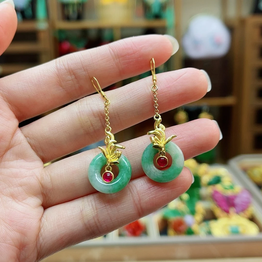 合金翡翠耳饰48小时鉴赏期1