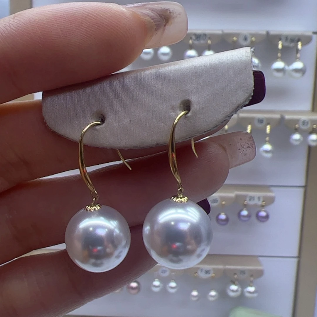 淡水珍珠耳饰18K金镶嵌