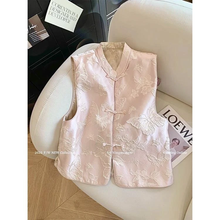 【蝶舞】新中式重工马夹显瘦上衣女装轻奢气质刺绣款国风服饰