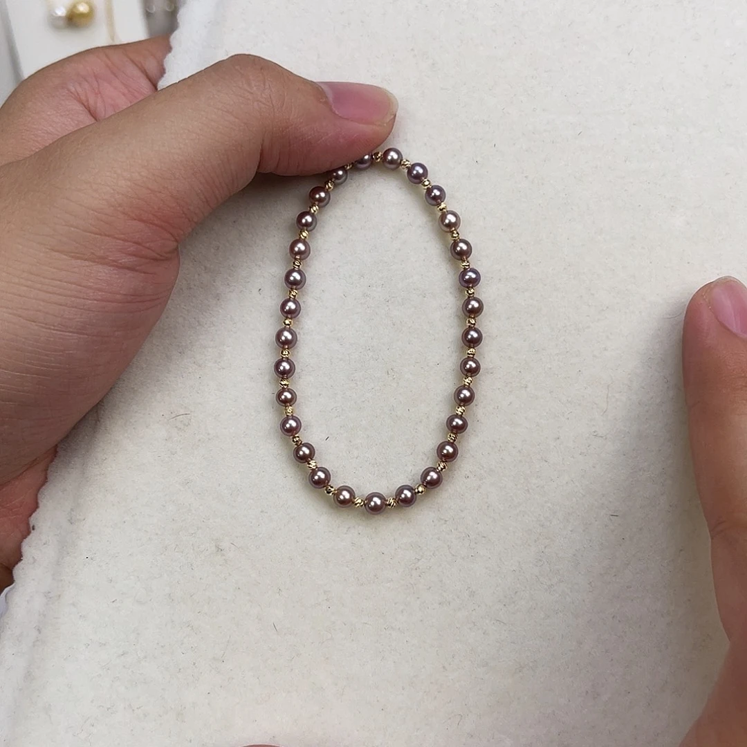 18K金镶嵌手绳淡水珍珠