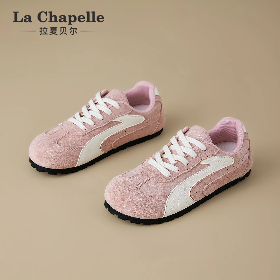 拉夏贝尔2025夏季明星同款百搭鞋子舒适轻便少女风薄底运动德训鞋