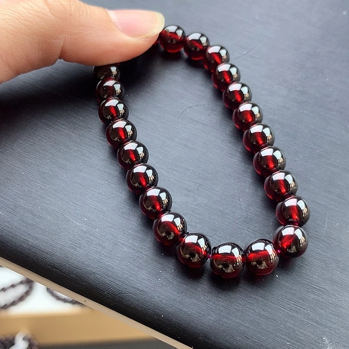 未镶嵌石榴石手链高品质卡7.5单圈