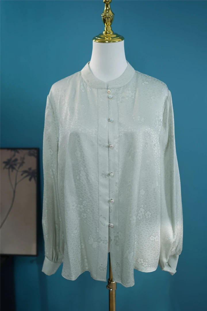 CS06女士绿色衬衫上衣