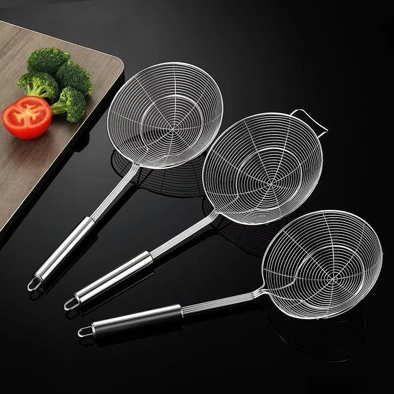 不锈钢漏勺火锅捞面饺子油炸网筛过滤网家用厨房笊篱加厚线漏FB