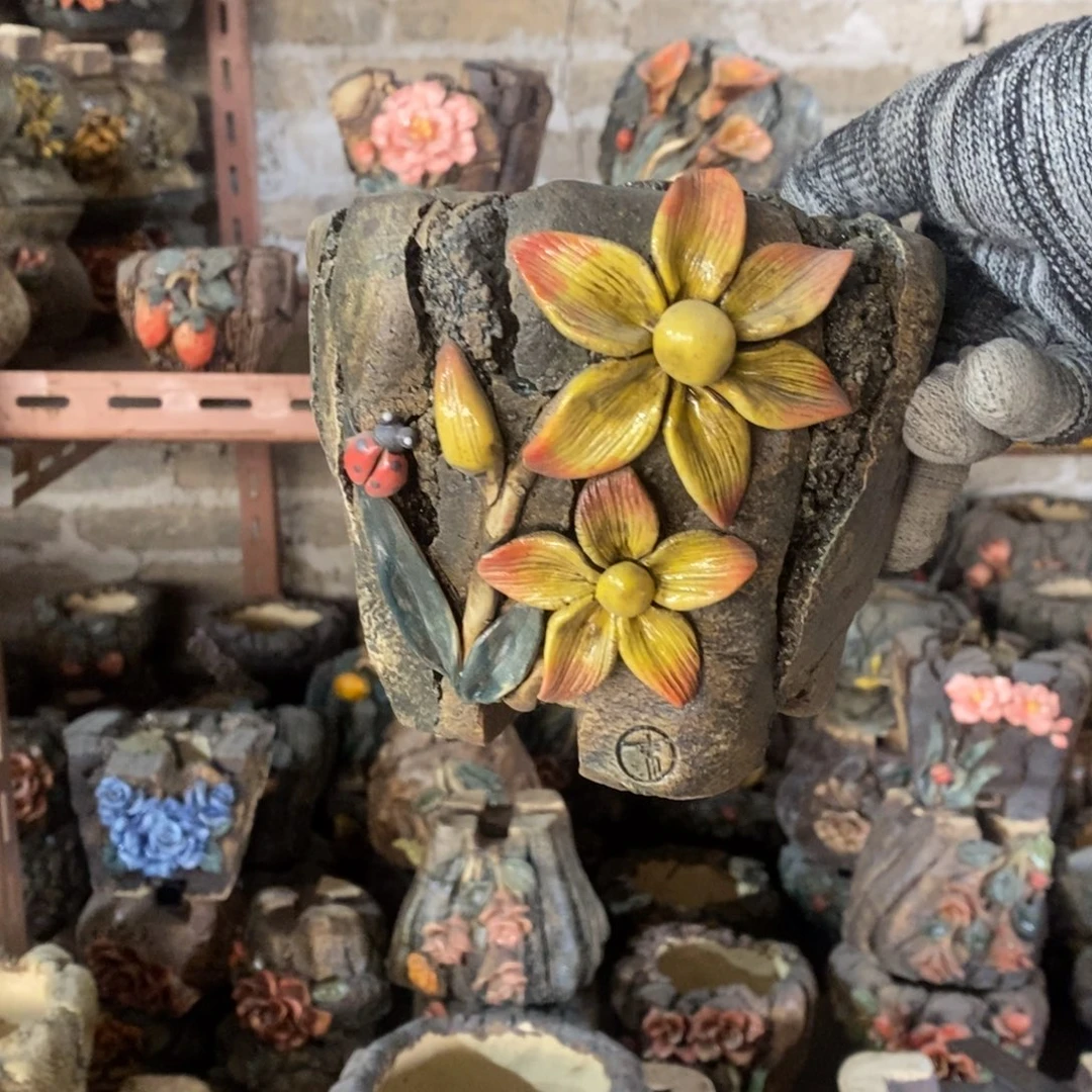 红陶画*青藤花器多肉