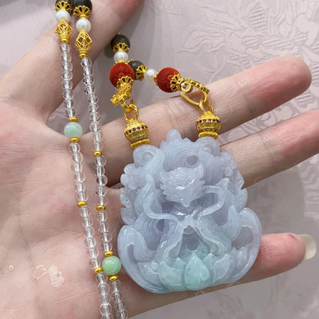 翡翠合金吊坠(赠链)代编织