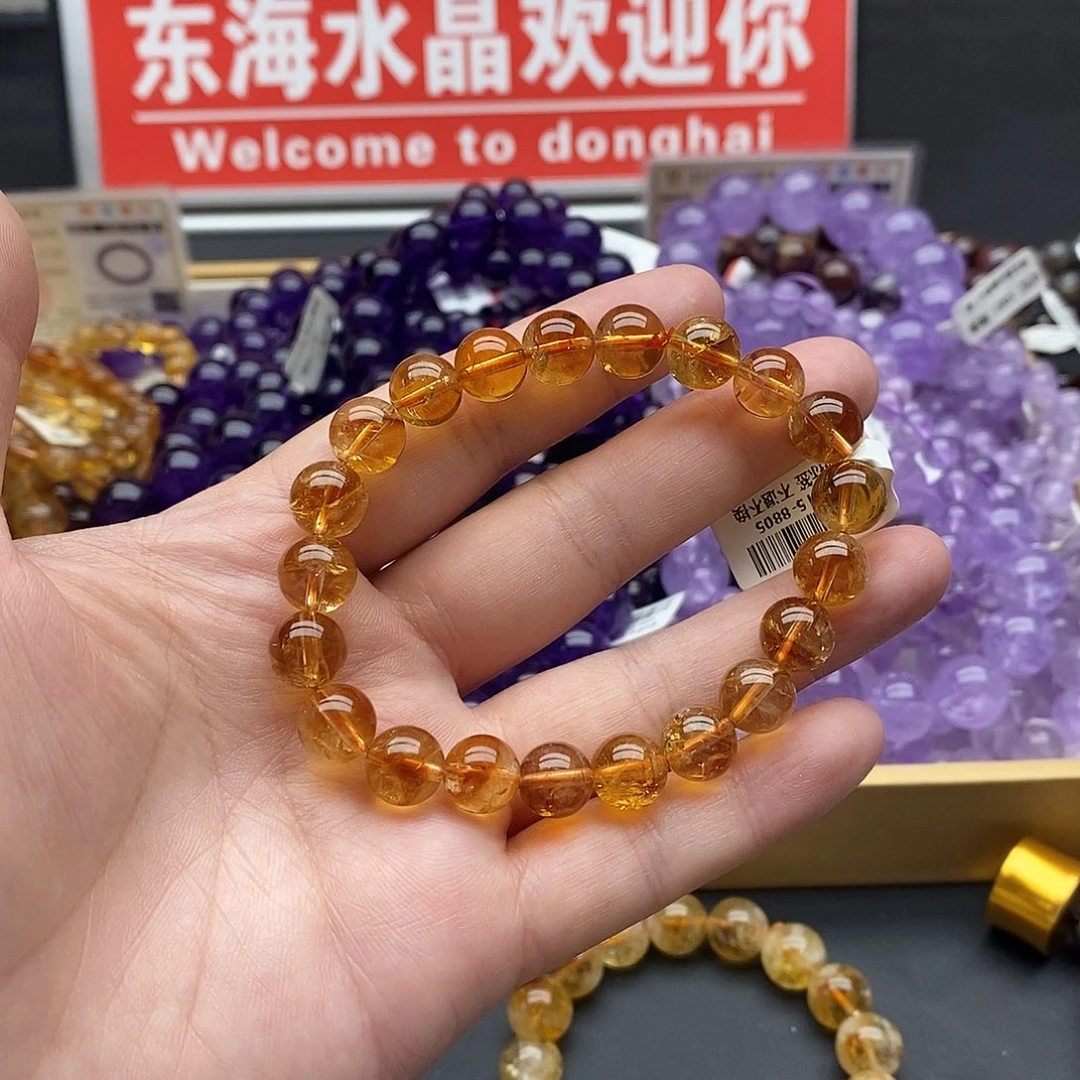 水晶手链未镶嵌黄水晶9+