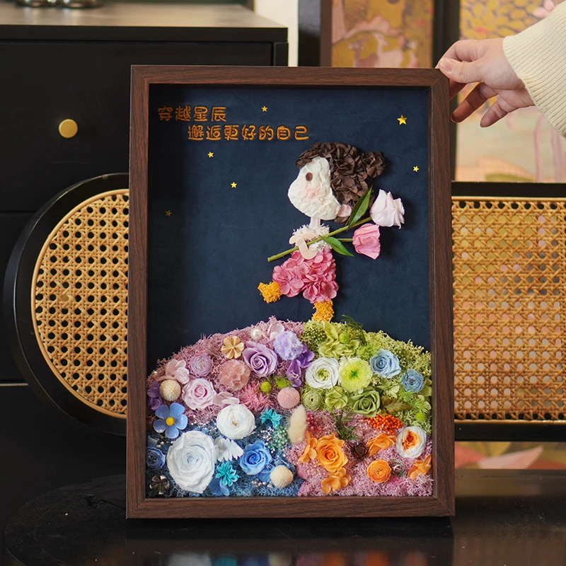 永生花玫瑰星球画框摆件送朋友男女友定制孩子生日纪念日礼物