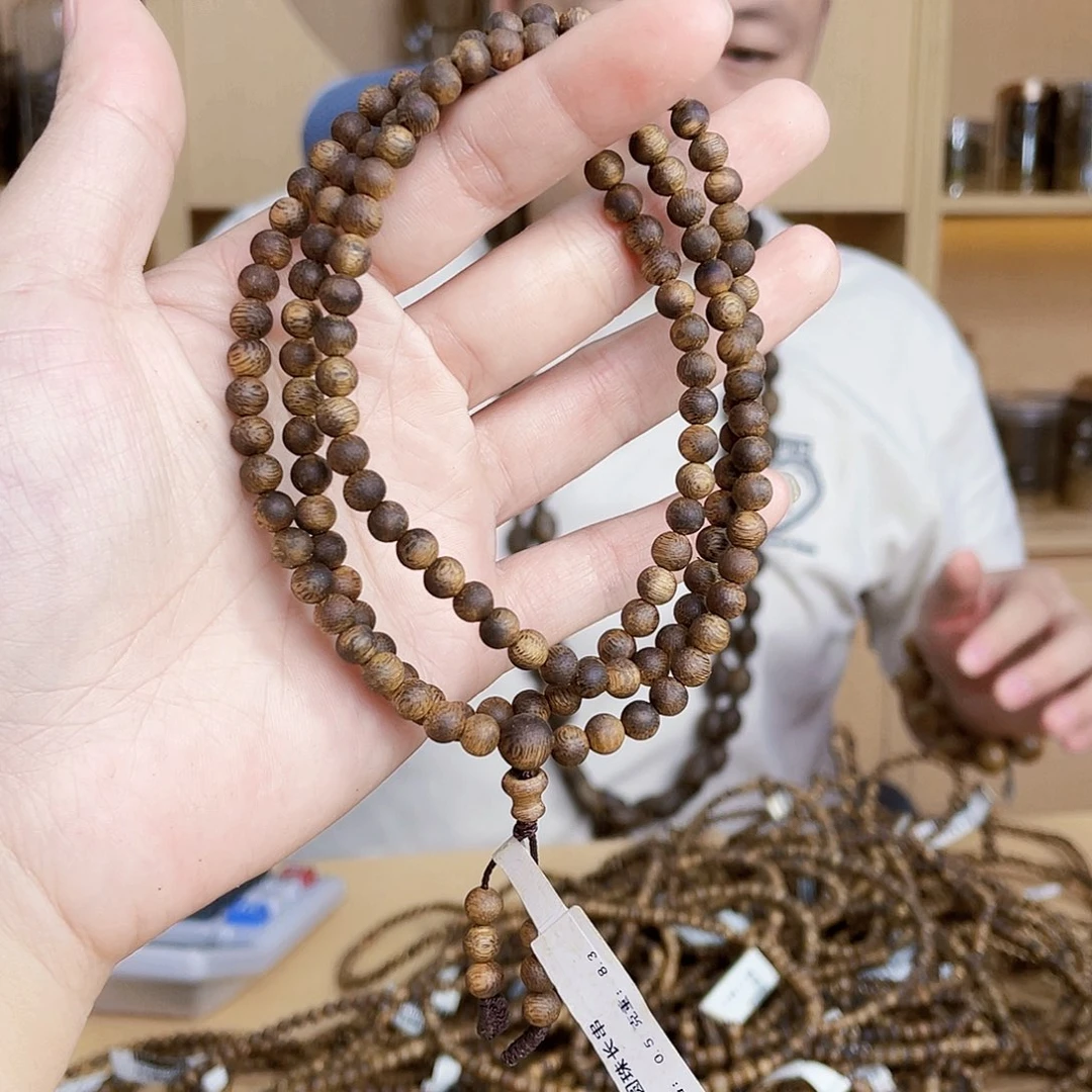 沉香沉香碎屑棋楠圆珠长串0.5/8克多样性发一