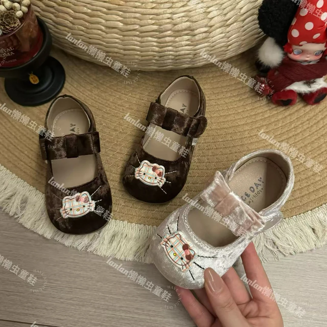 懒懒虫家【helloKT】2025秋季卡通可爱单鞋女童软底玛丽珍公主鞋