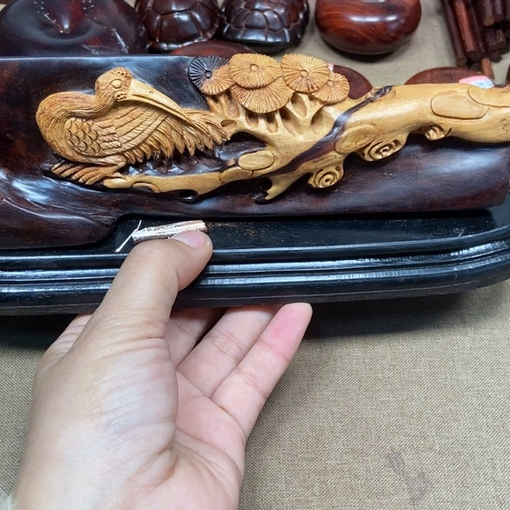 檀香紫檀（小叶紫檀）印度小叶紫檀（松鹤延年摆件）