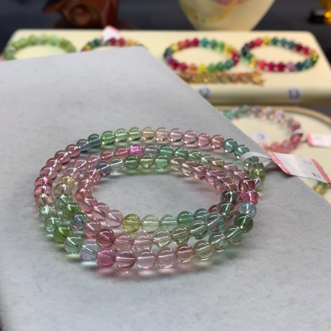 【闪购商品】未镶嵌手链碧玺荧光人鱼多圈5.8