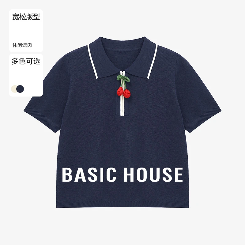 Basic House/百家好夏季新款独特漂亮小衫洋气针织衫-B0625B5GHS2