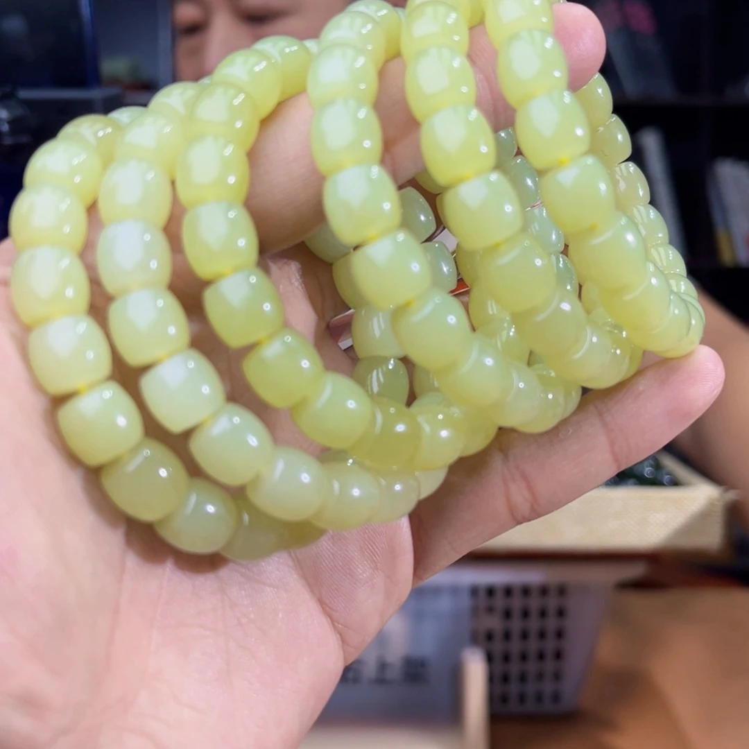 手串未镶嵌和田玉纯天然新疆若羌黄口料卡10多样性发其一