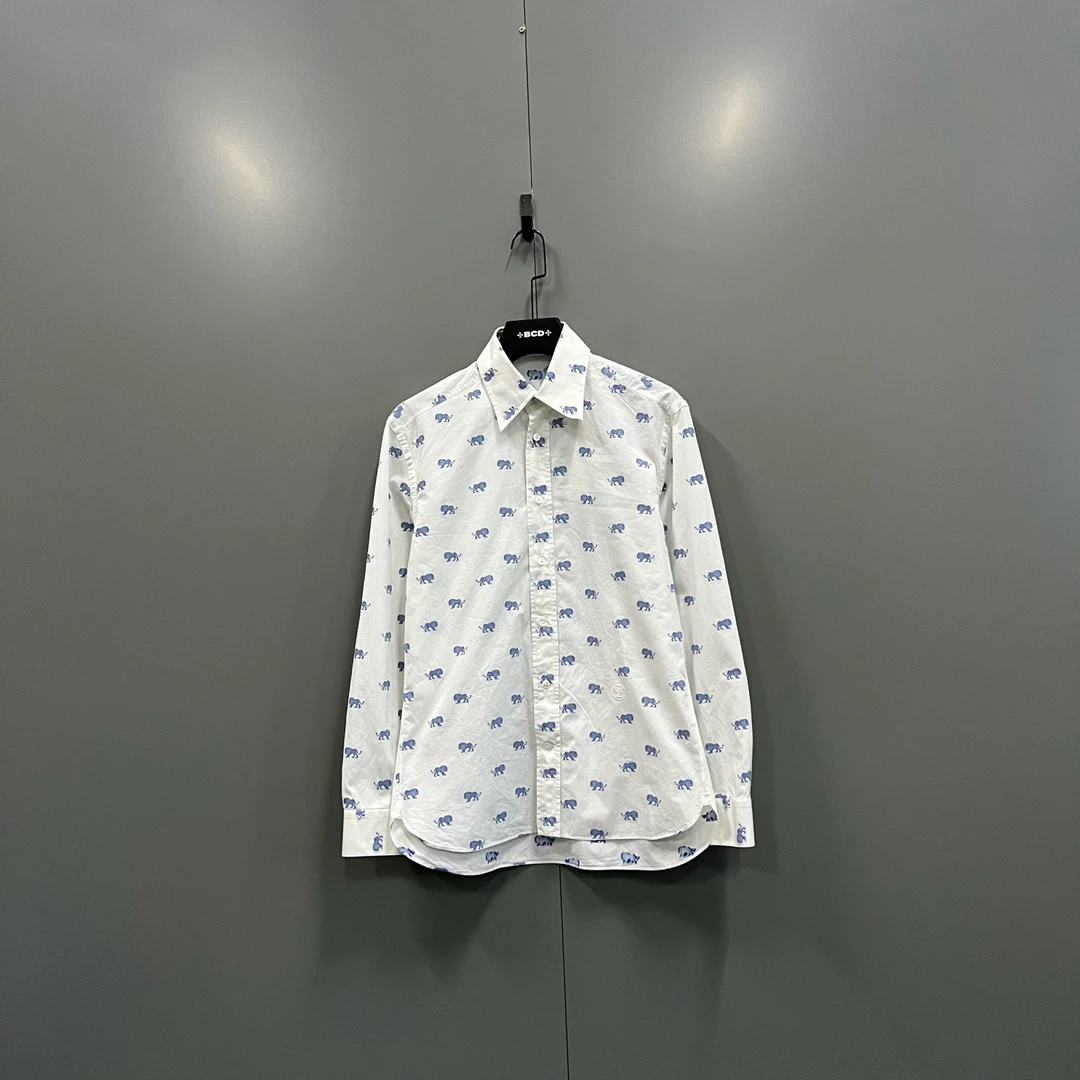 99新 LouisVuitton/路易威登 ab927 207031 lv 动物满印衬衫 S码