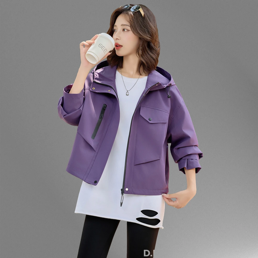 风衣外套女短款2025春秋新款韩版宽松大码小个子休闲工装夹克上衣