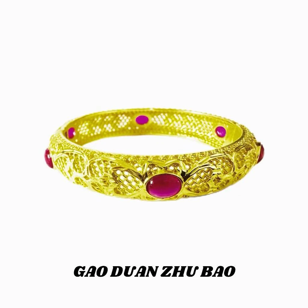 【兰总专属】BM-S197#宫廷复古风培育红宝石合金镶嵌手镯