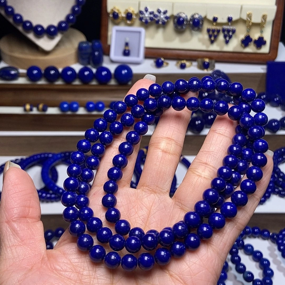 青金石未镶嵌精品7mm+108