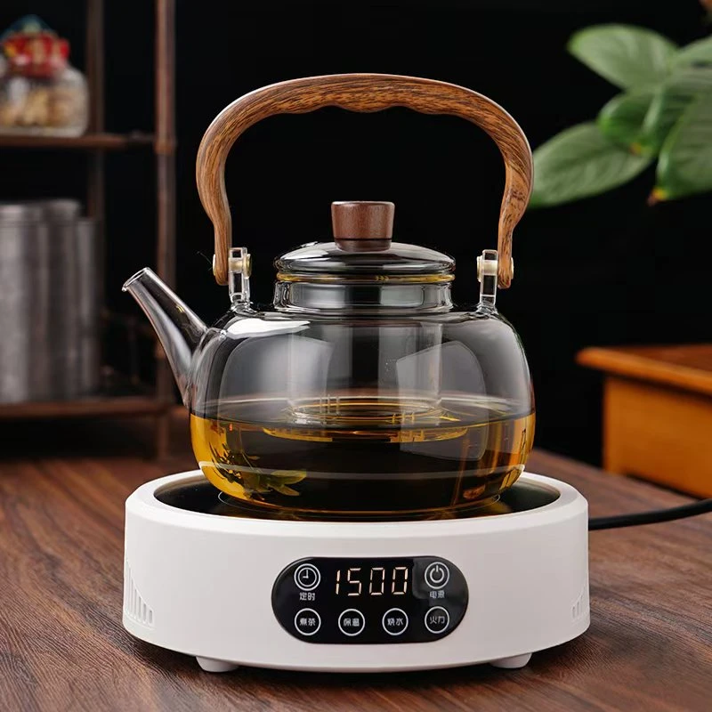 新款康米数显电陶炉煮茶器加热烧水煮茶玻璃茶具套装带内胆过滤
