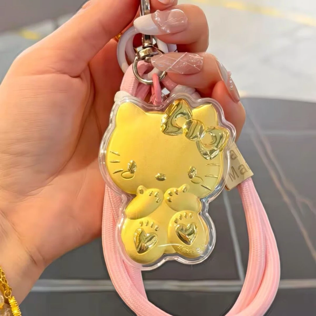 凯蒂猫HelloKitty钥匙扣999合金可爱卡通手机挂件包送女友礼物TJ