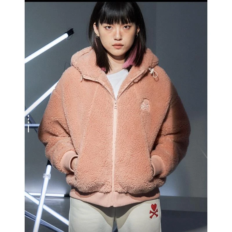 TOK三色男女同款加绒连帽夹克外套TA13U036F