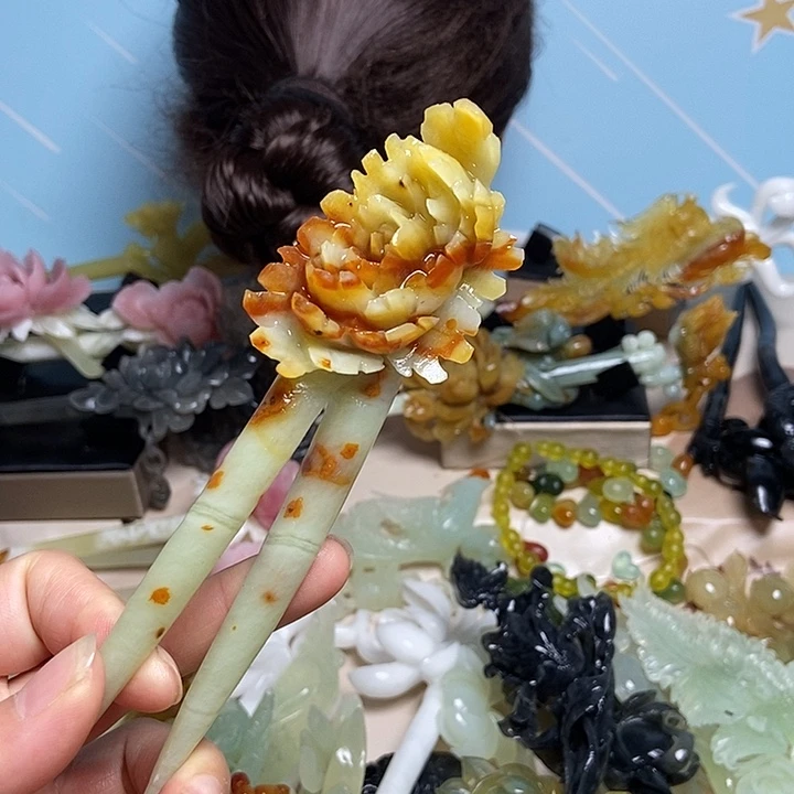 岫玉未镶嵌发簪发簪