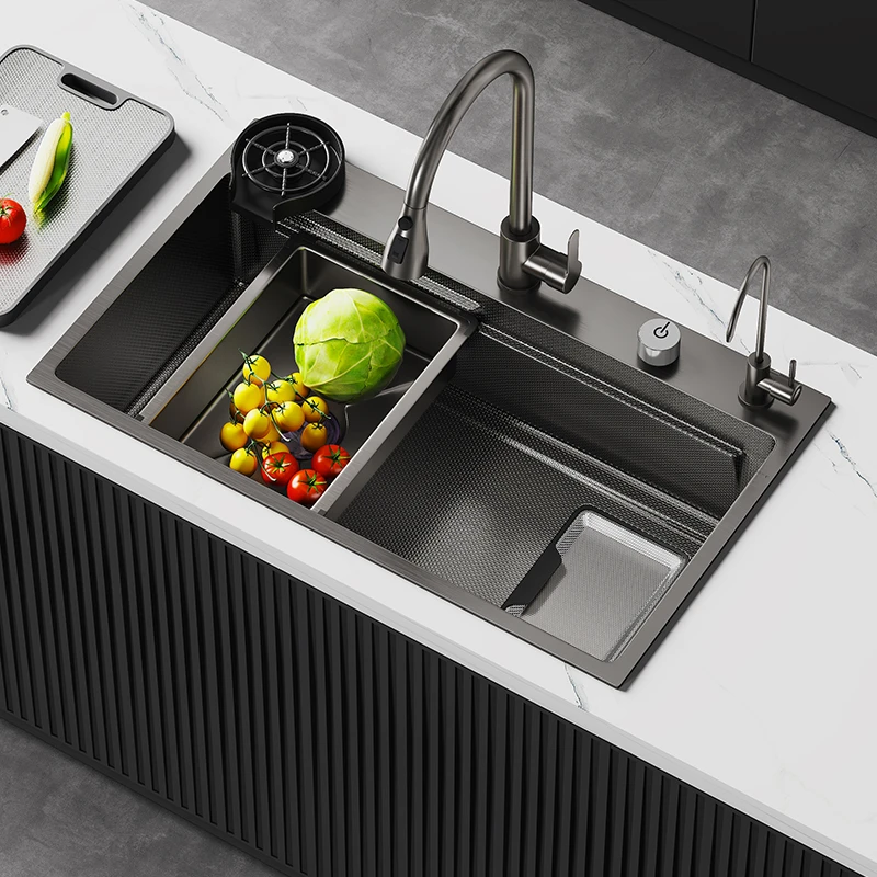 帆欧派小米粒过滤网水槽304不锈钢大单槽洗碗池洗菜槽多功能水池