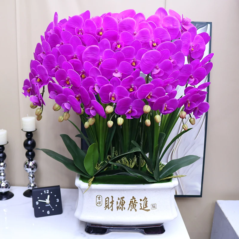 特大号手感保湿仿真蝴蝶兰花客厅会议室玄关装饰插花公司前台假花