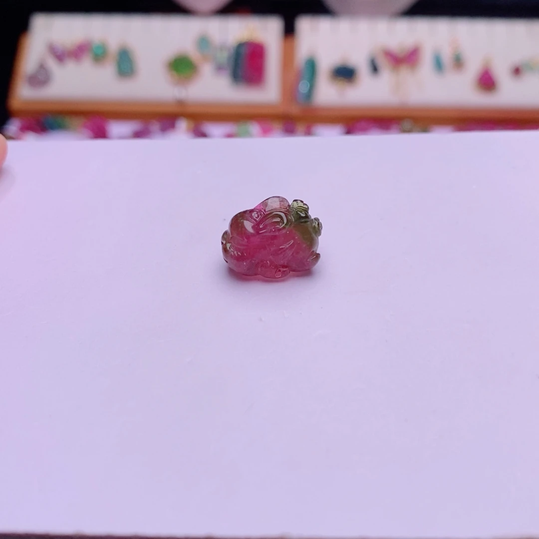 未镶嵌单颗西瓜小兔子m碧玺