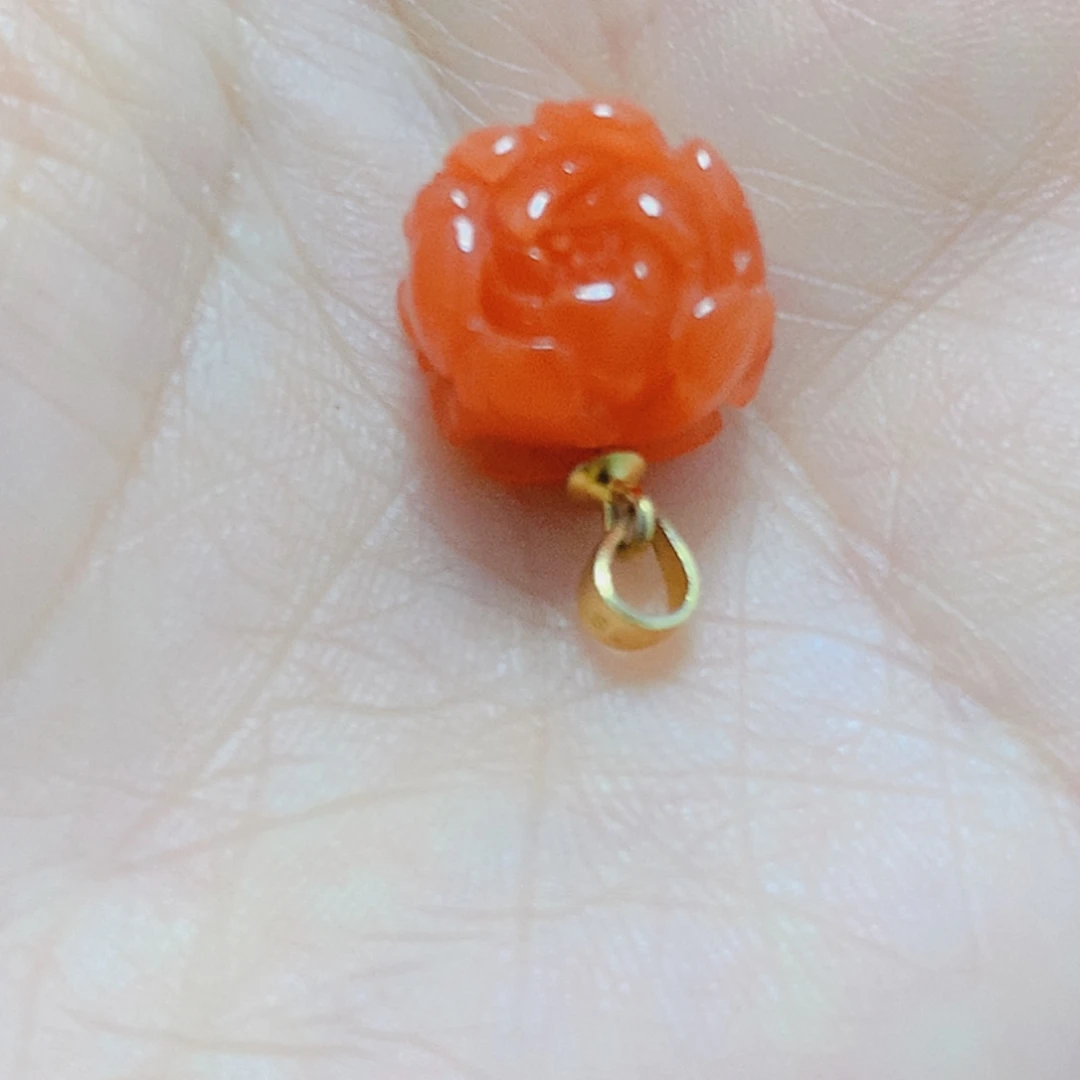 南红玛瑙银S925镶嵌吊坠(不含链)